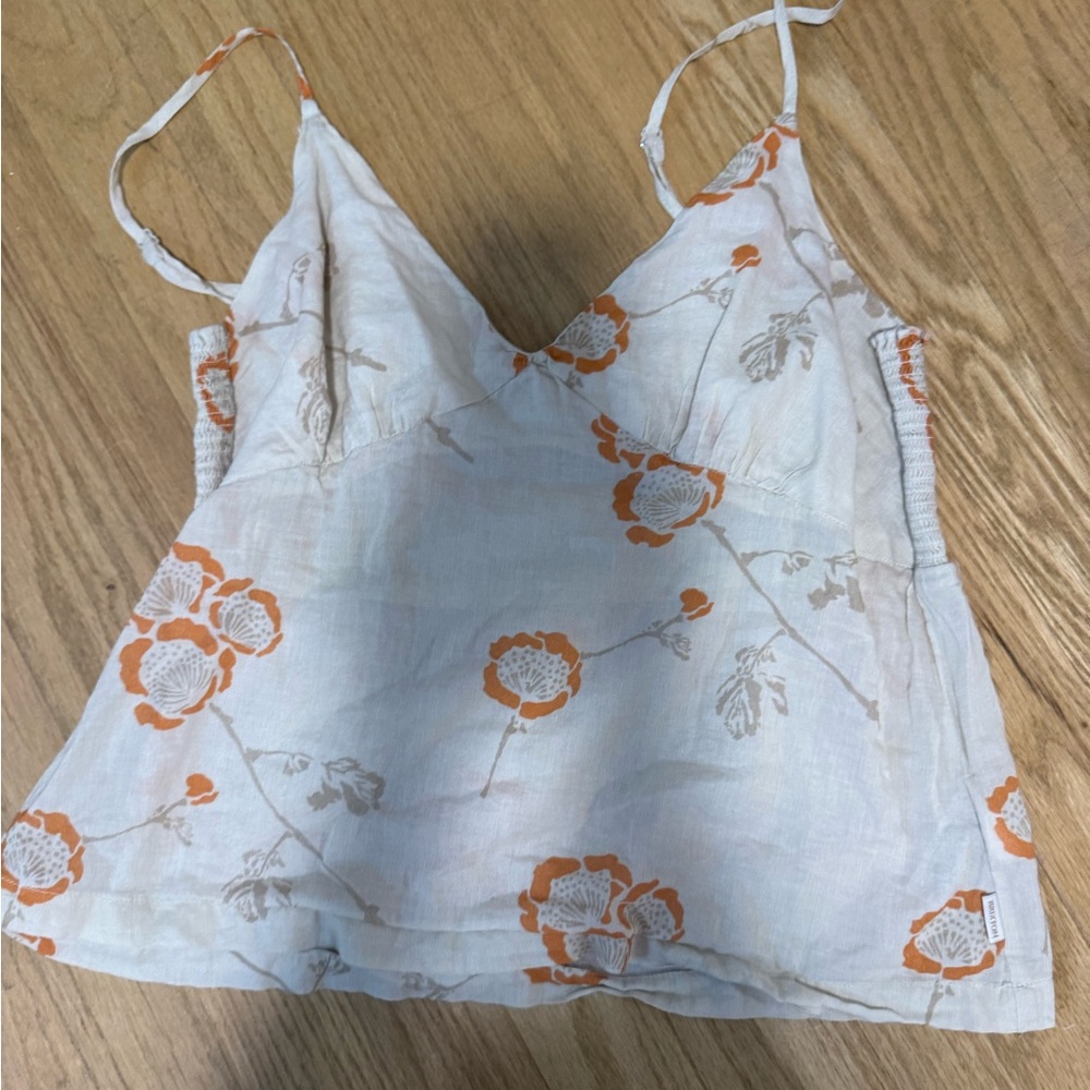 Tilly's Orange Floral Tank Top